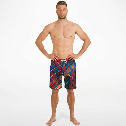 Abstract Red 2 Men's Board Shorts