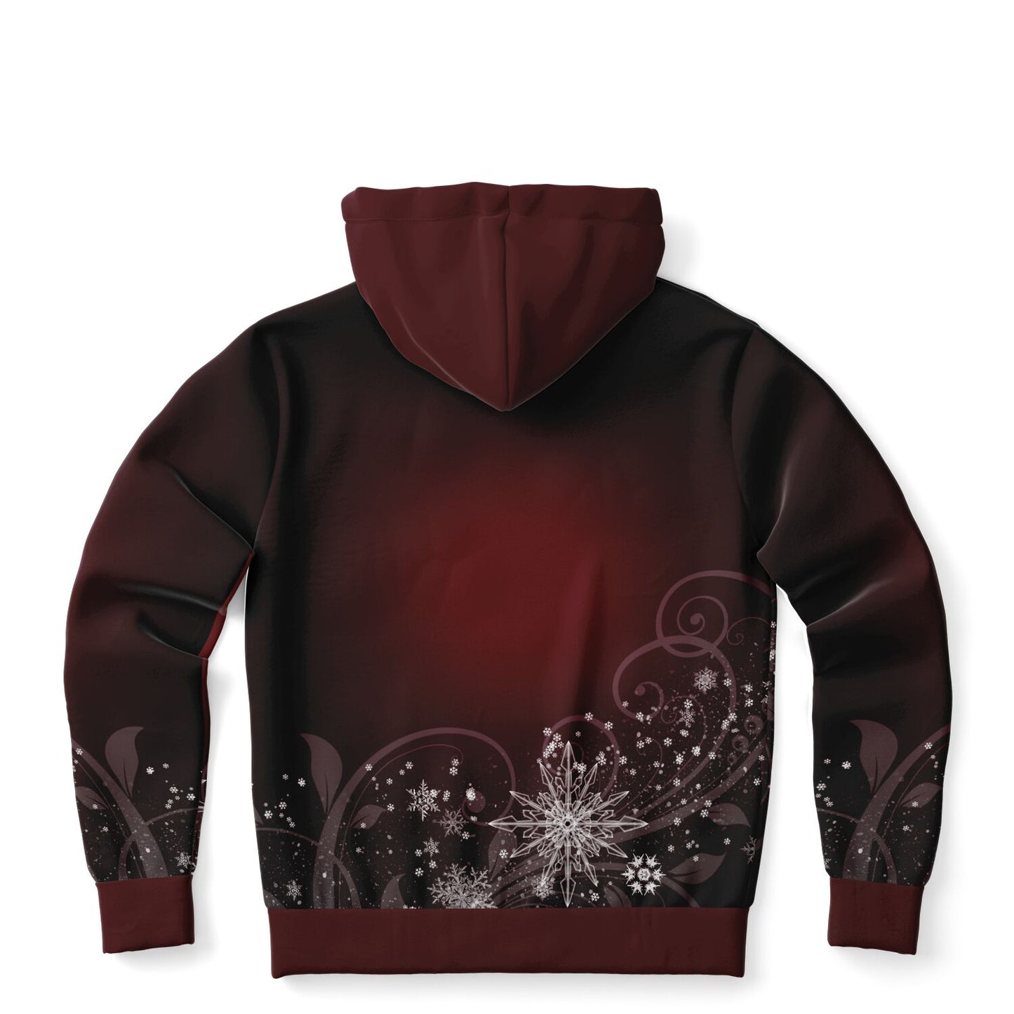 Dark Red Snowflake Zip Hoodie -ghost