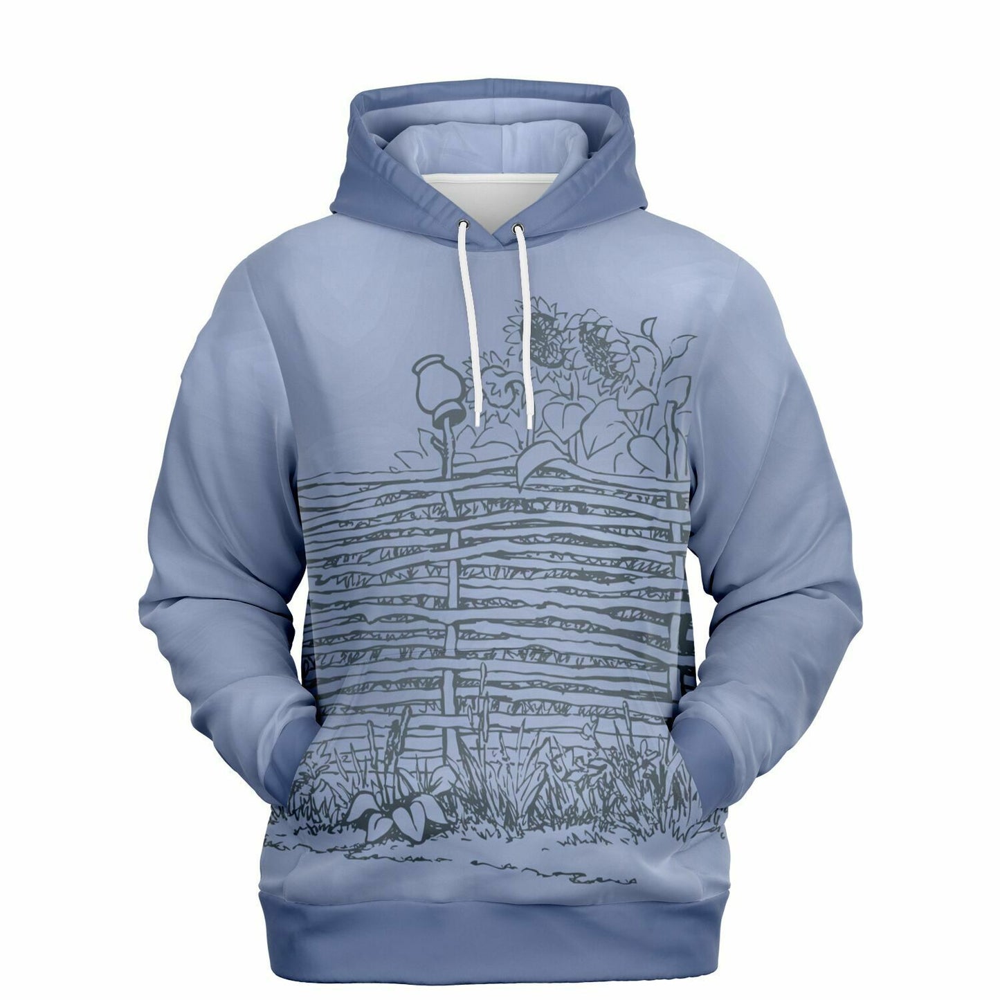 Village Fence Grey Hoodie Unisex