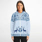 Deer Pattern Zip Hoodie Unisex