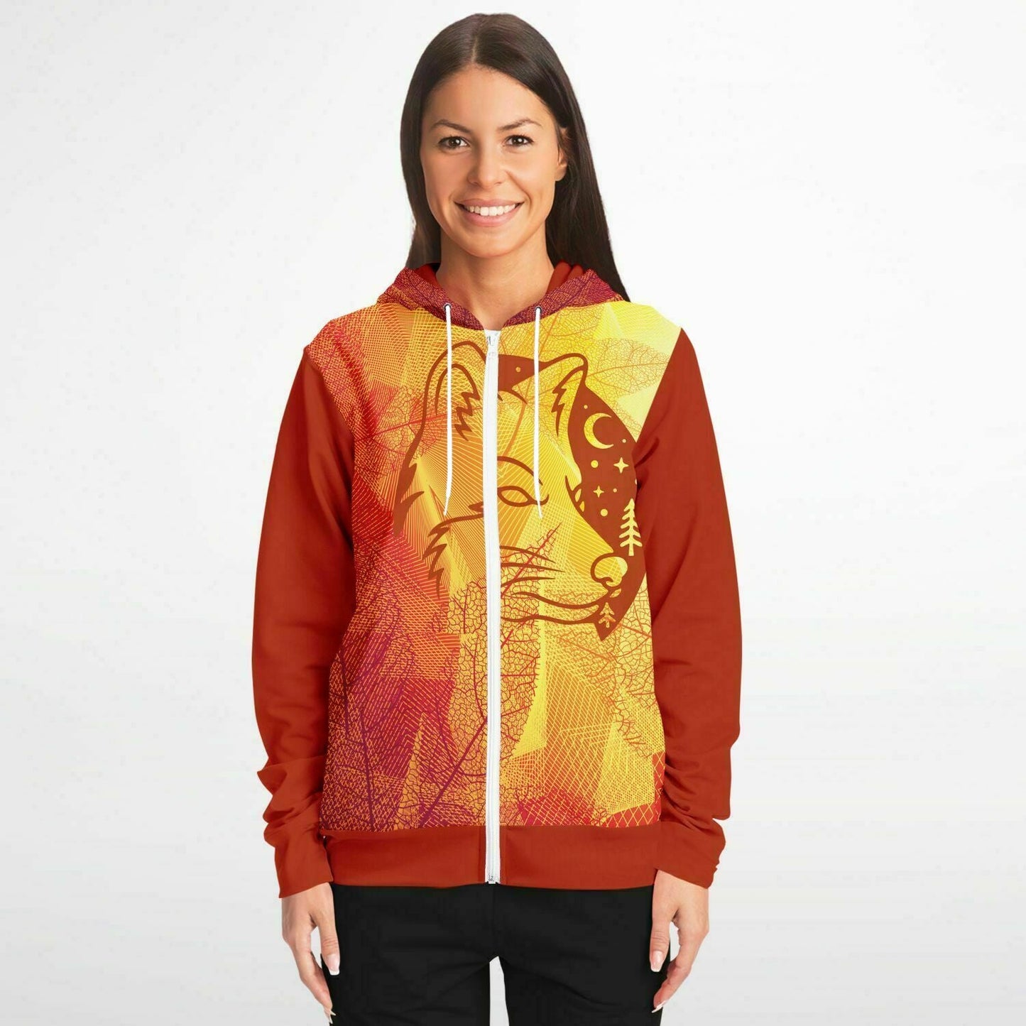 Autumn Wolf Zip Hoodie Unisex (US stock)