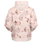 Pale Pink Leaves Zip Hoodie