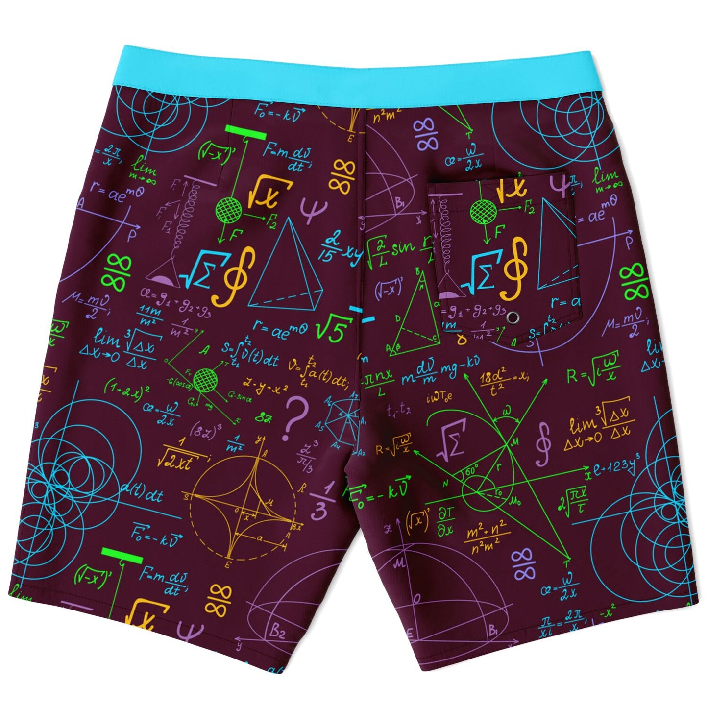 Math Mulberry Red Men's Board Shorts