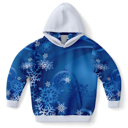 Blue Snowflakes Kids Hoodie 2