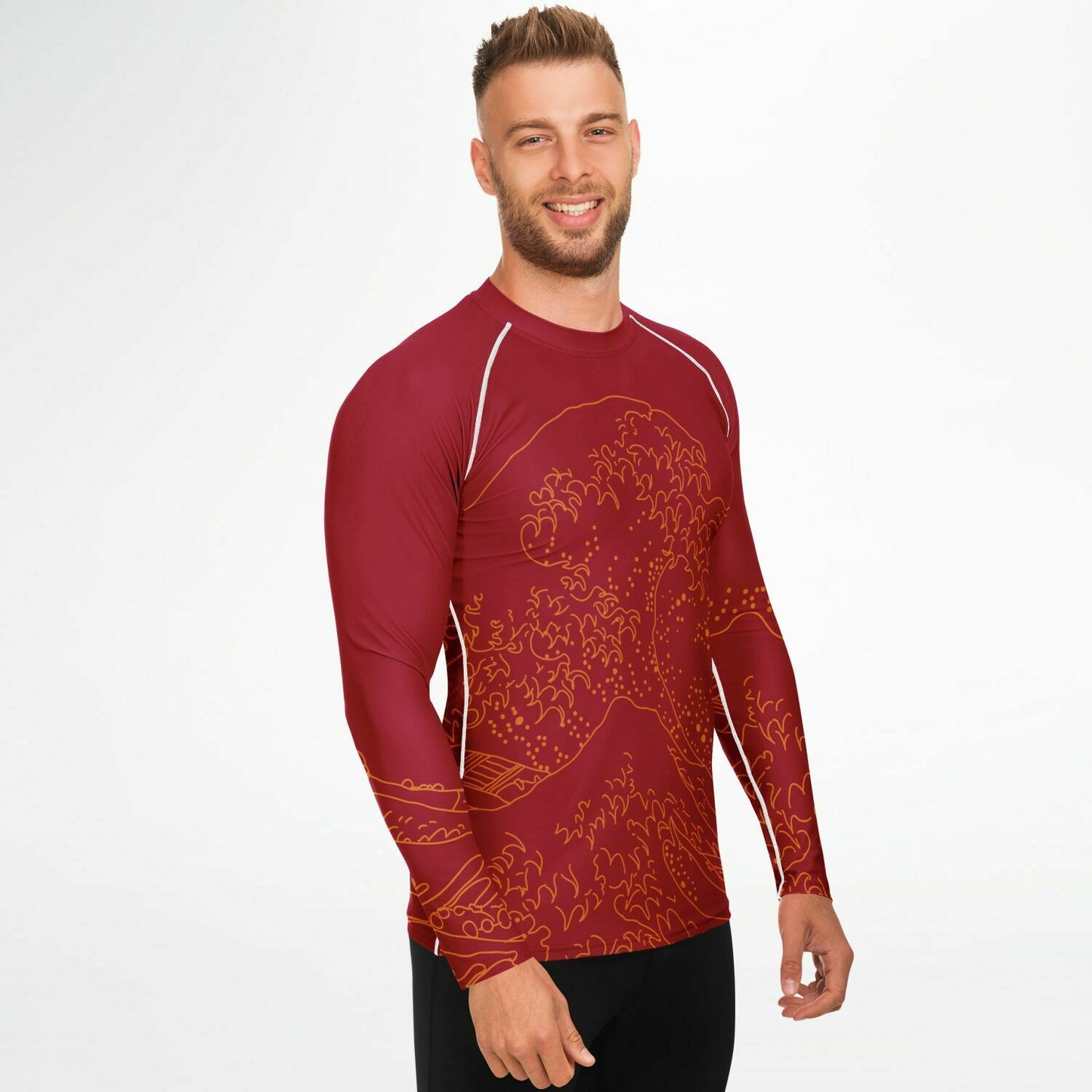 Waves Red Men's Rashguard