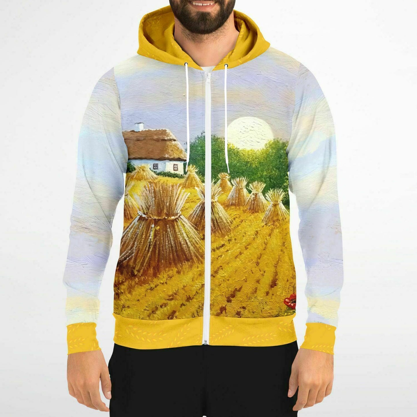 Ukraine Summer Village Zip Hoodie