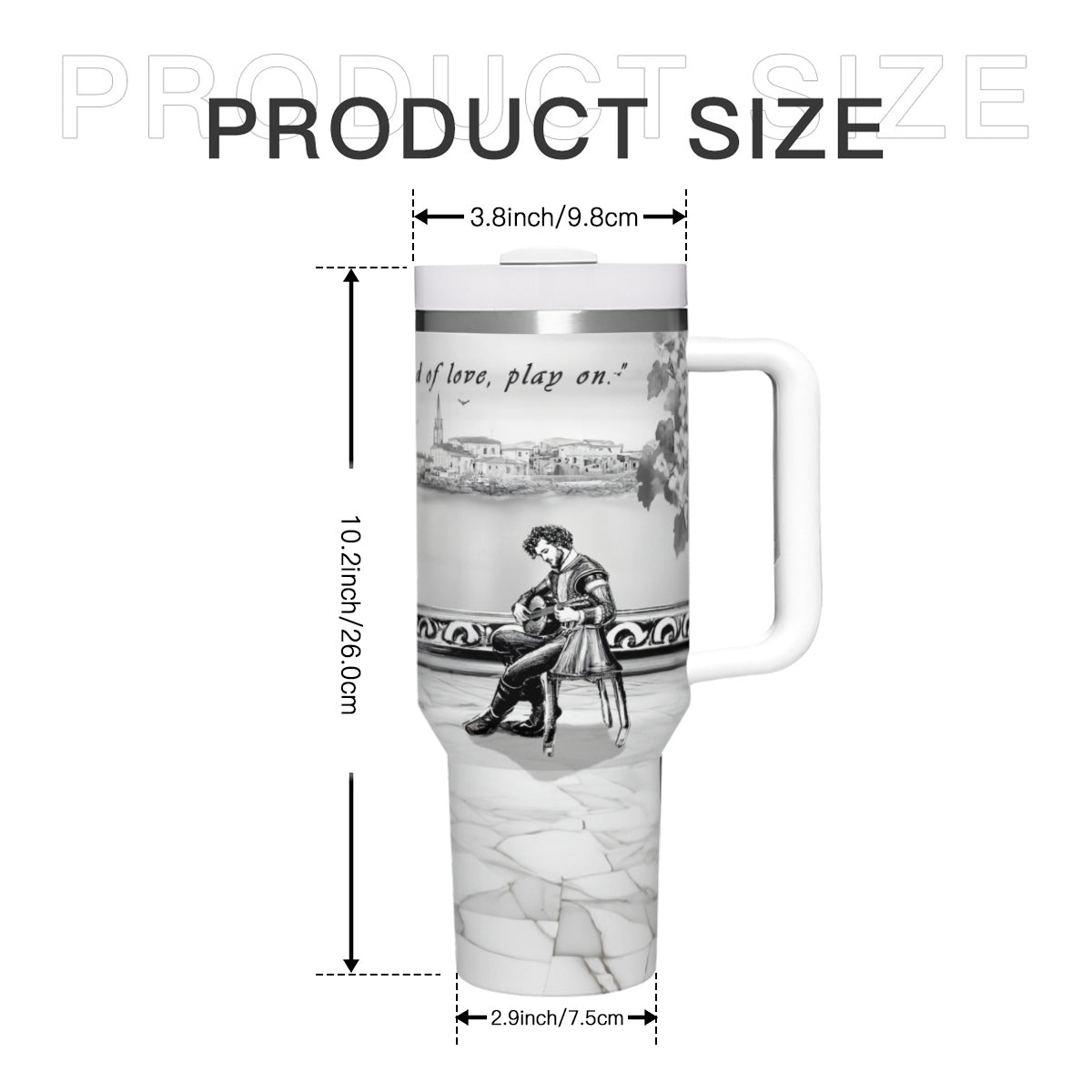 Large Capacity Tumbler with Handle(1100ml/40oz) | Stainless Steel 304 - Musicians-mug2-7mug40