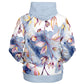 Blue Leaves Zip Hoodie Unisex