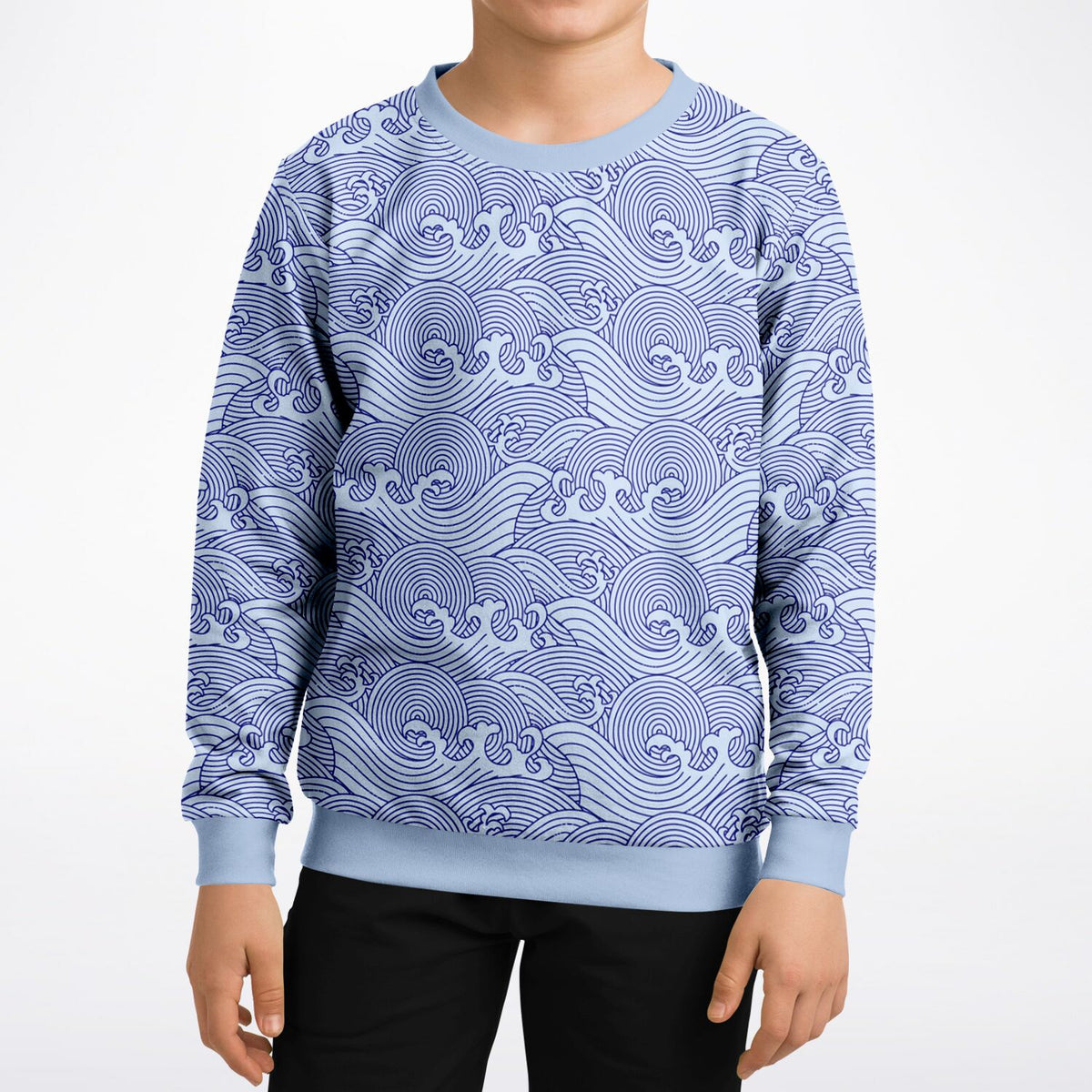 Waves Kids Poly Sweatshirt Light Blue