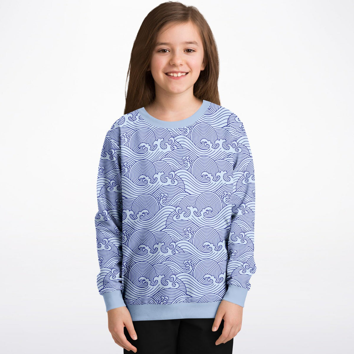 Waves Kids Poly Sweatshirt Light Blue