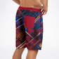 Abstract Red Men's Board Shorts
