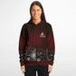 Dark Red Snowflake Zip Hoodie -ghost