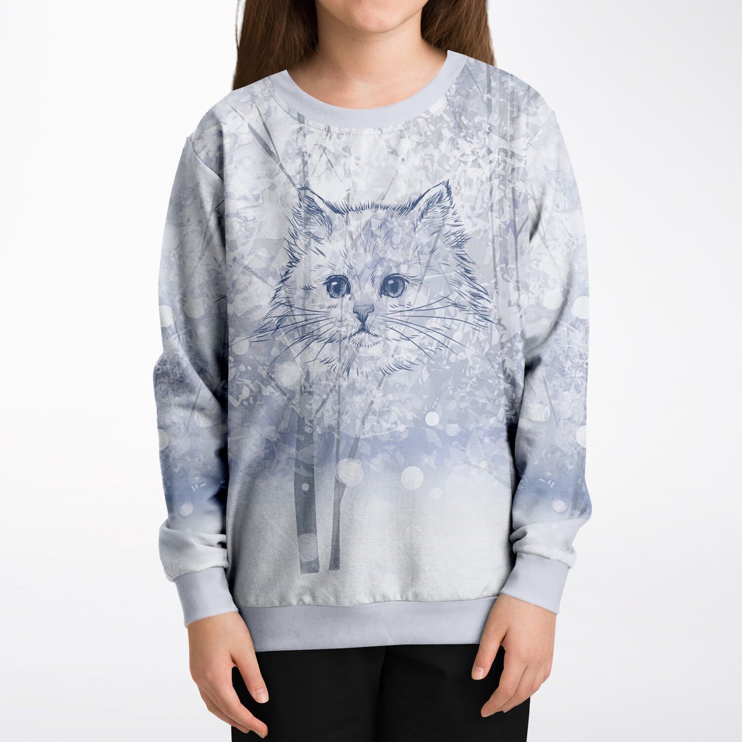 Winter Cat Kids Sweatshirt
