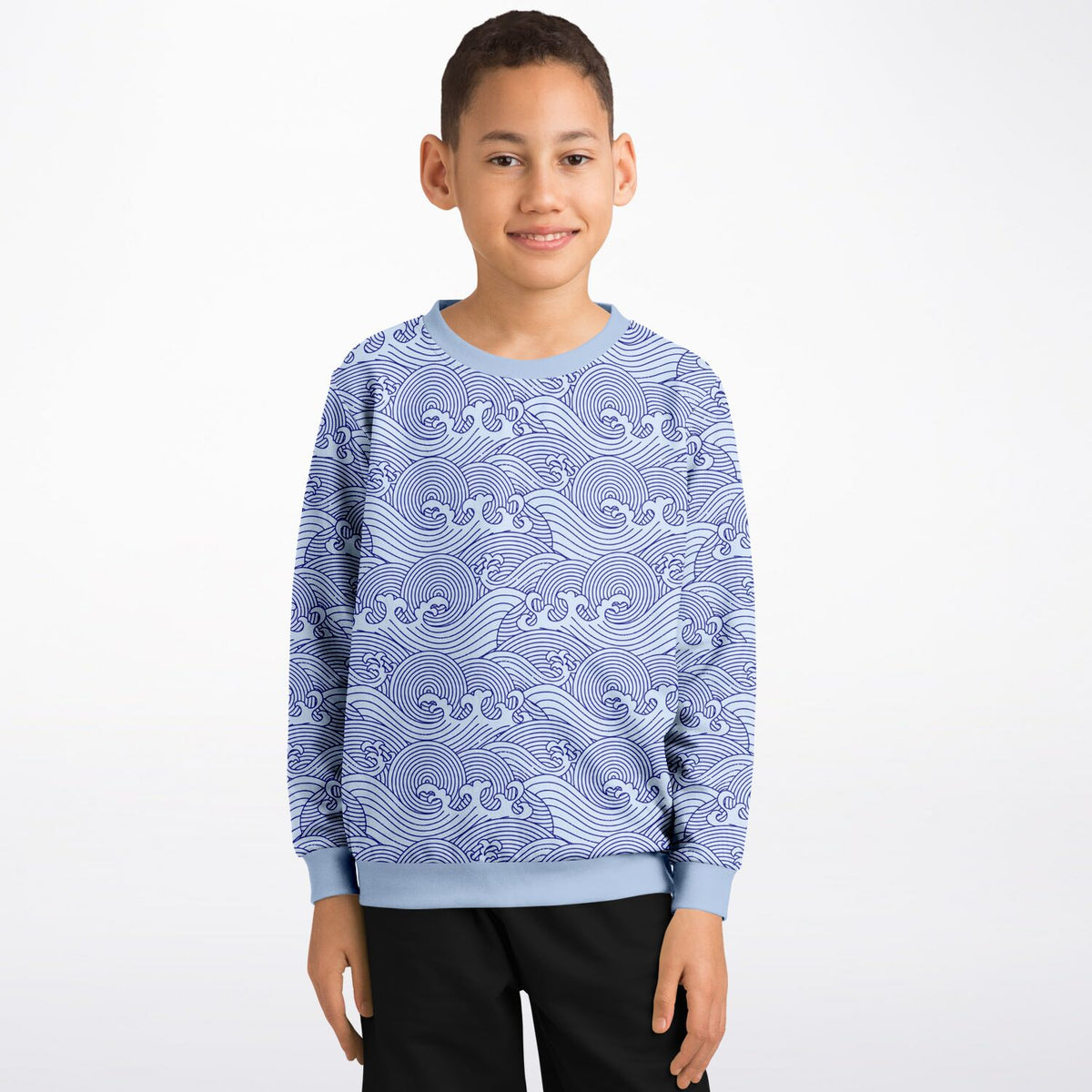 Waves Kids Poly Sweatshirt Light Blue