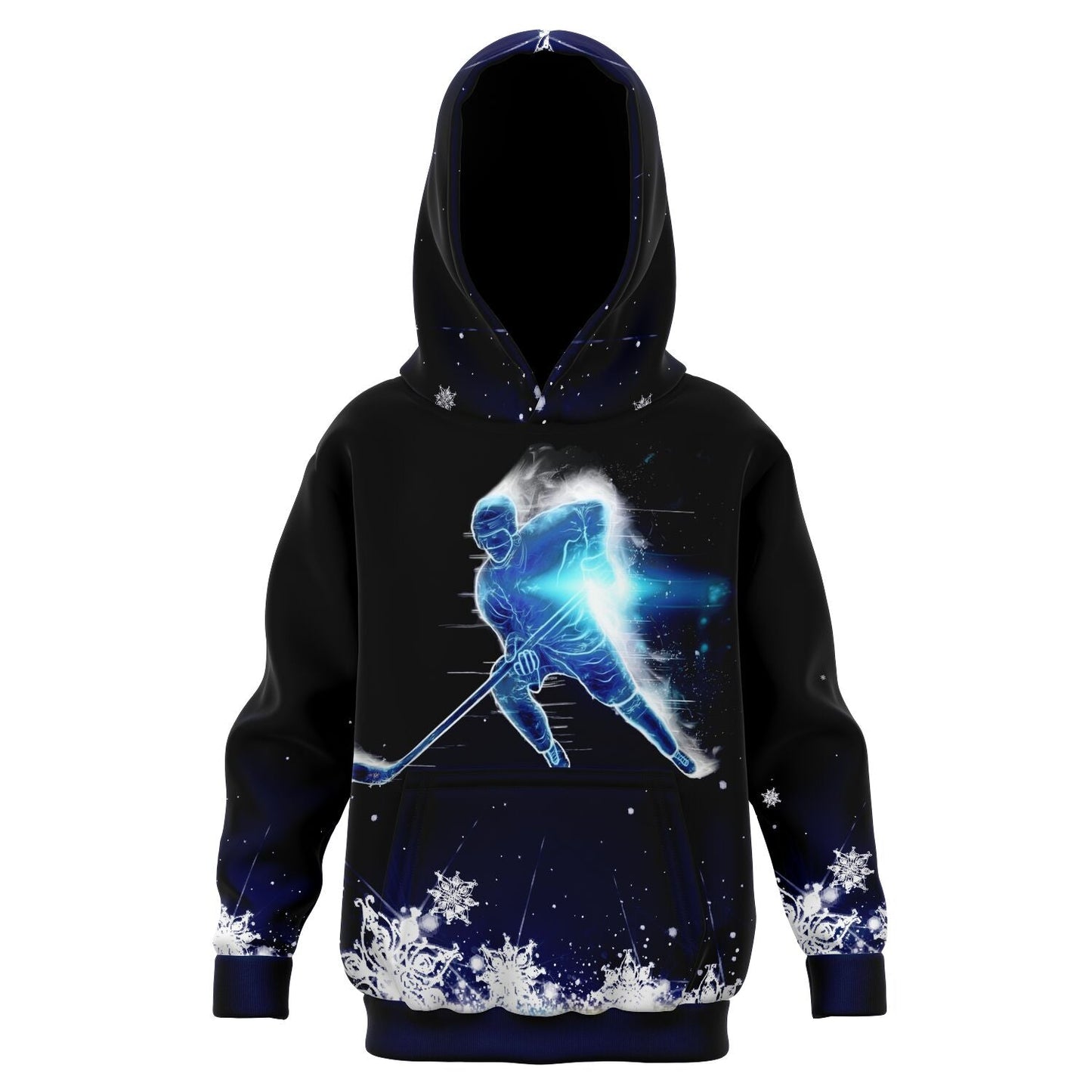Dark Blue Hockey Kids Hoodie