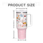 Winter Town (pink) 40 oz Insulated Tumbler with straw