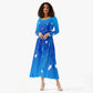 Blue Flowers Women's Long Sleeve Dress