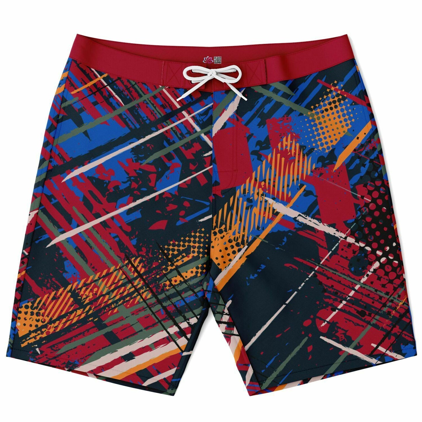 Abstract Red Men's Board Shorts