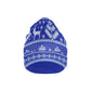 Dark Blue Deer Pattern Kids Beanie
