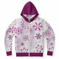 Purple Snowflakes Zip Hoodie