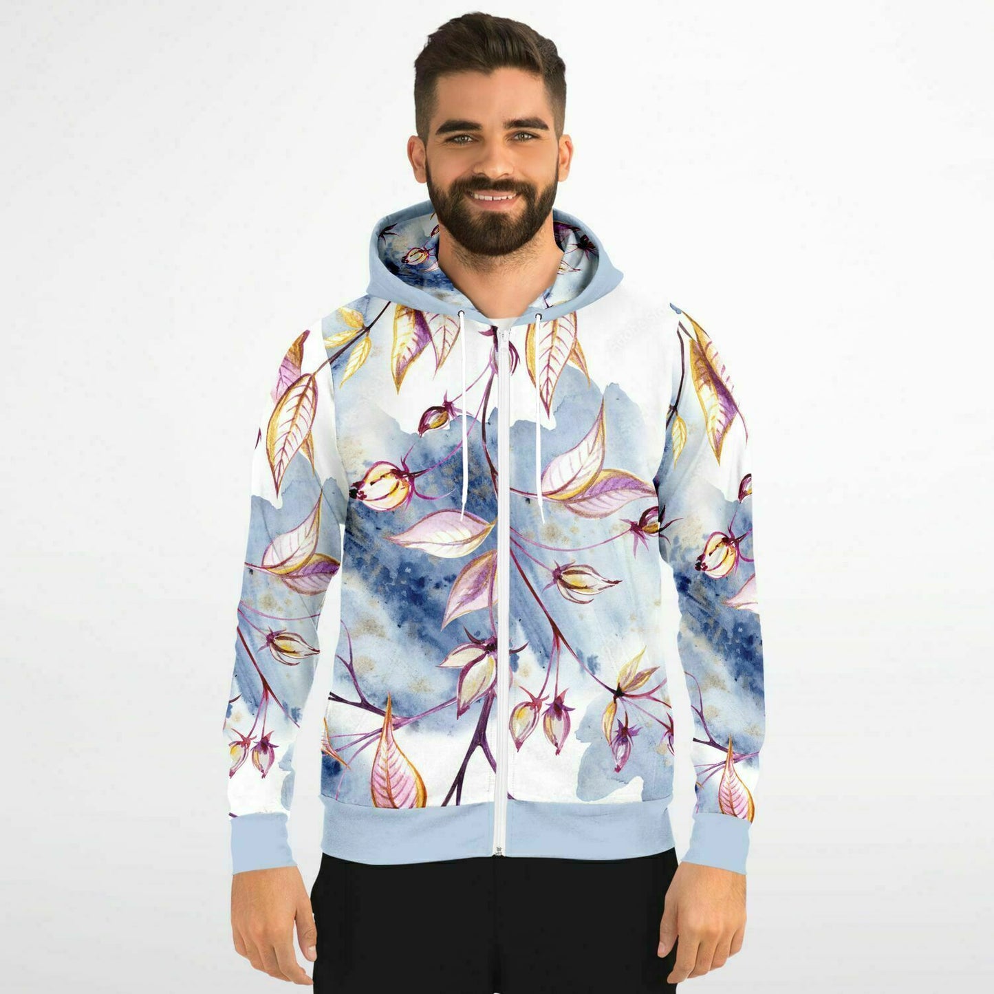 Blue Leaves Zip Hoodie - original