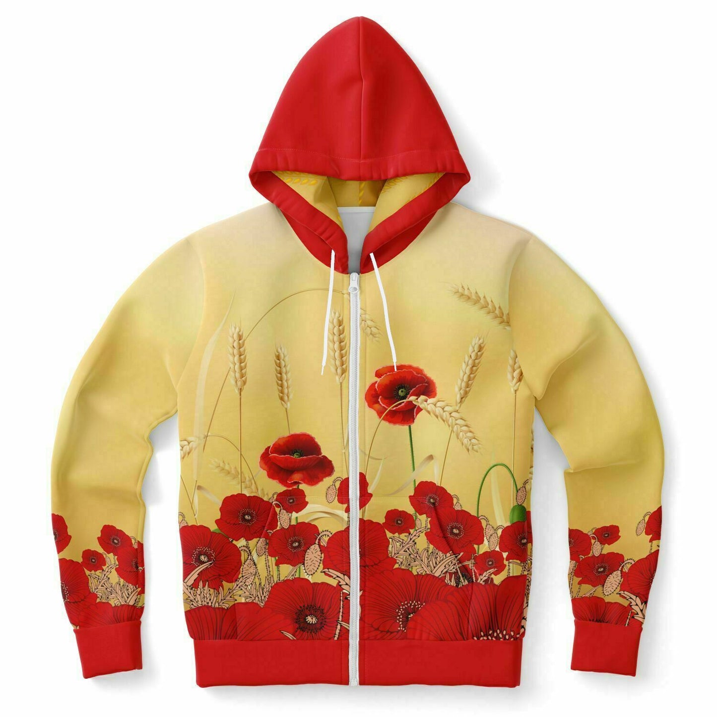 Poppies Zip Hoodie Unisex