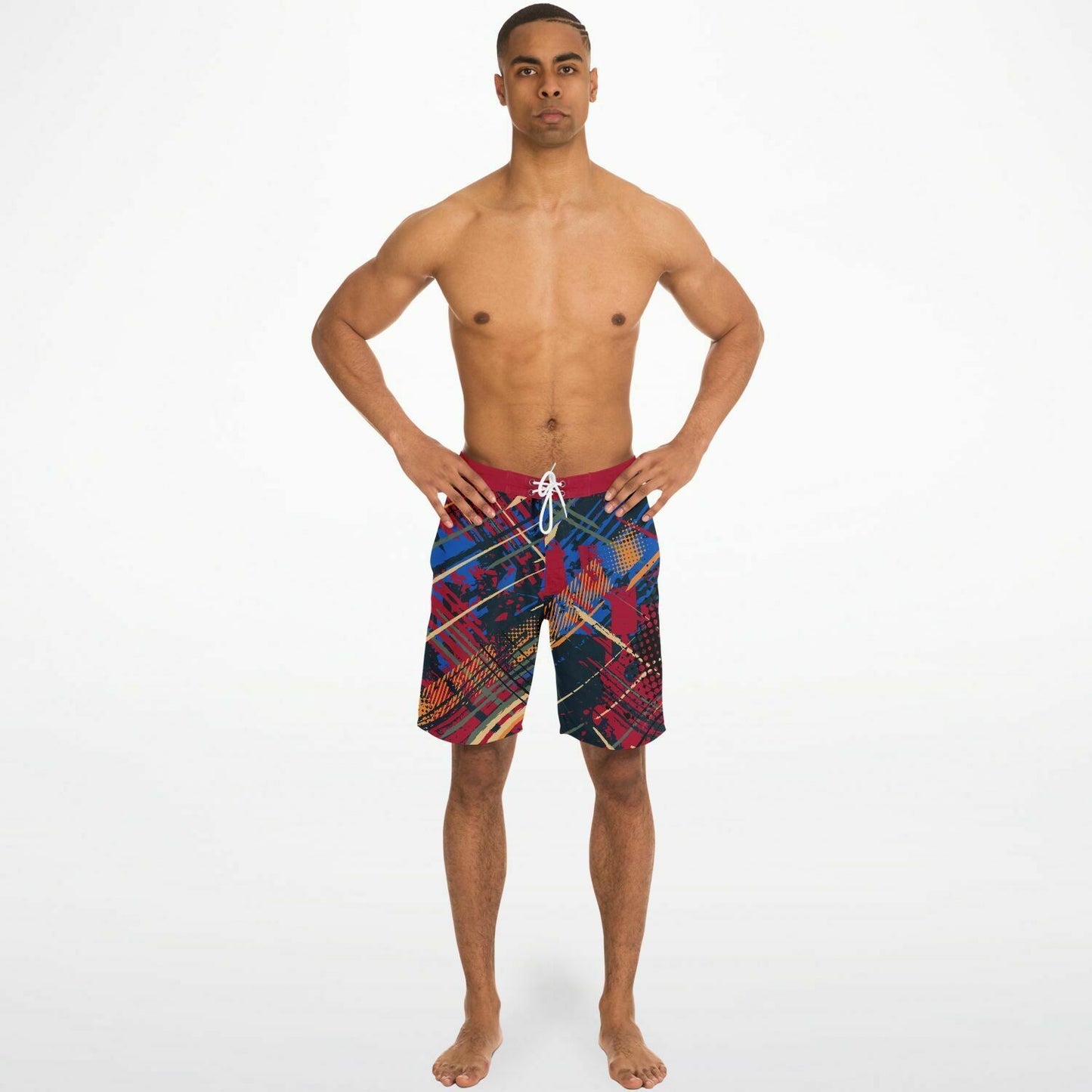 Abstract Red 2 Men's Board Shorts
