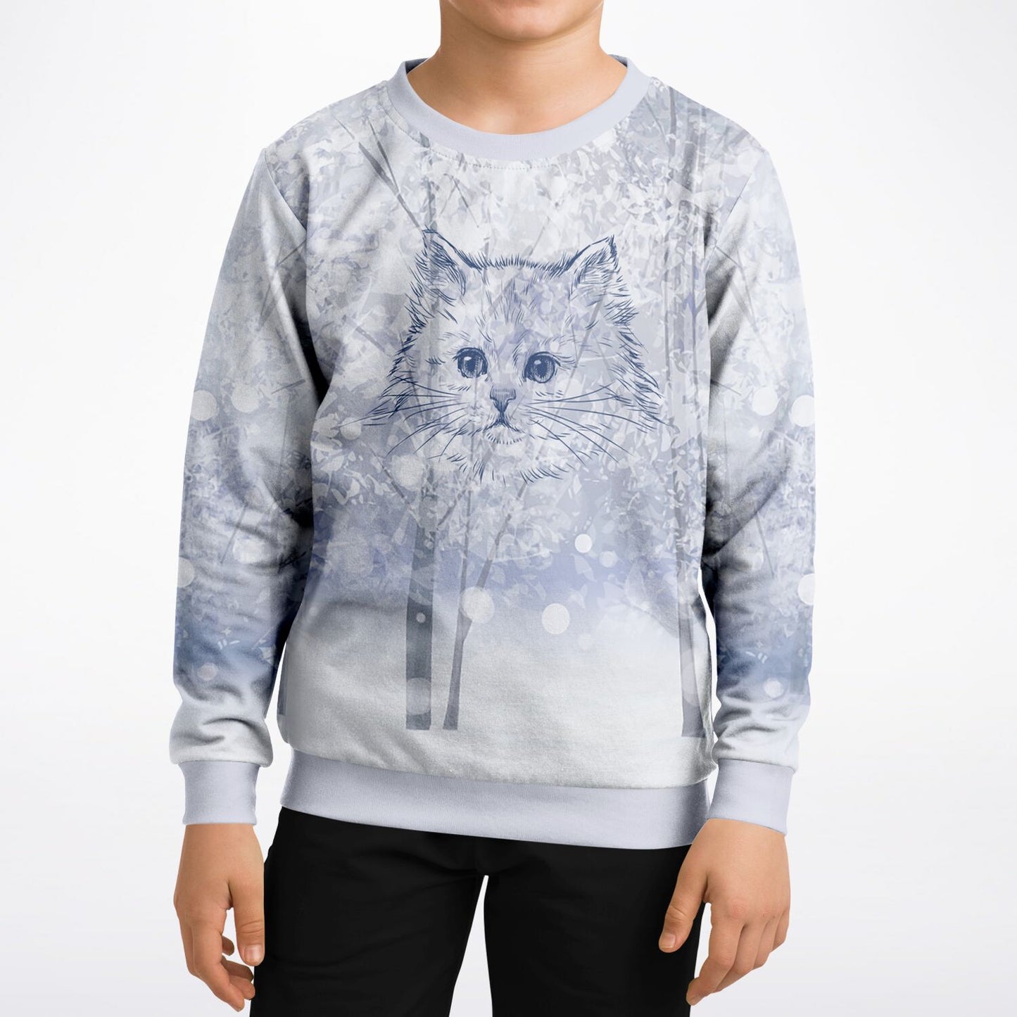 Winter Cat Kids Sweatshirt