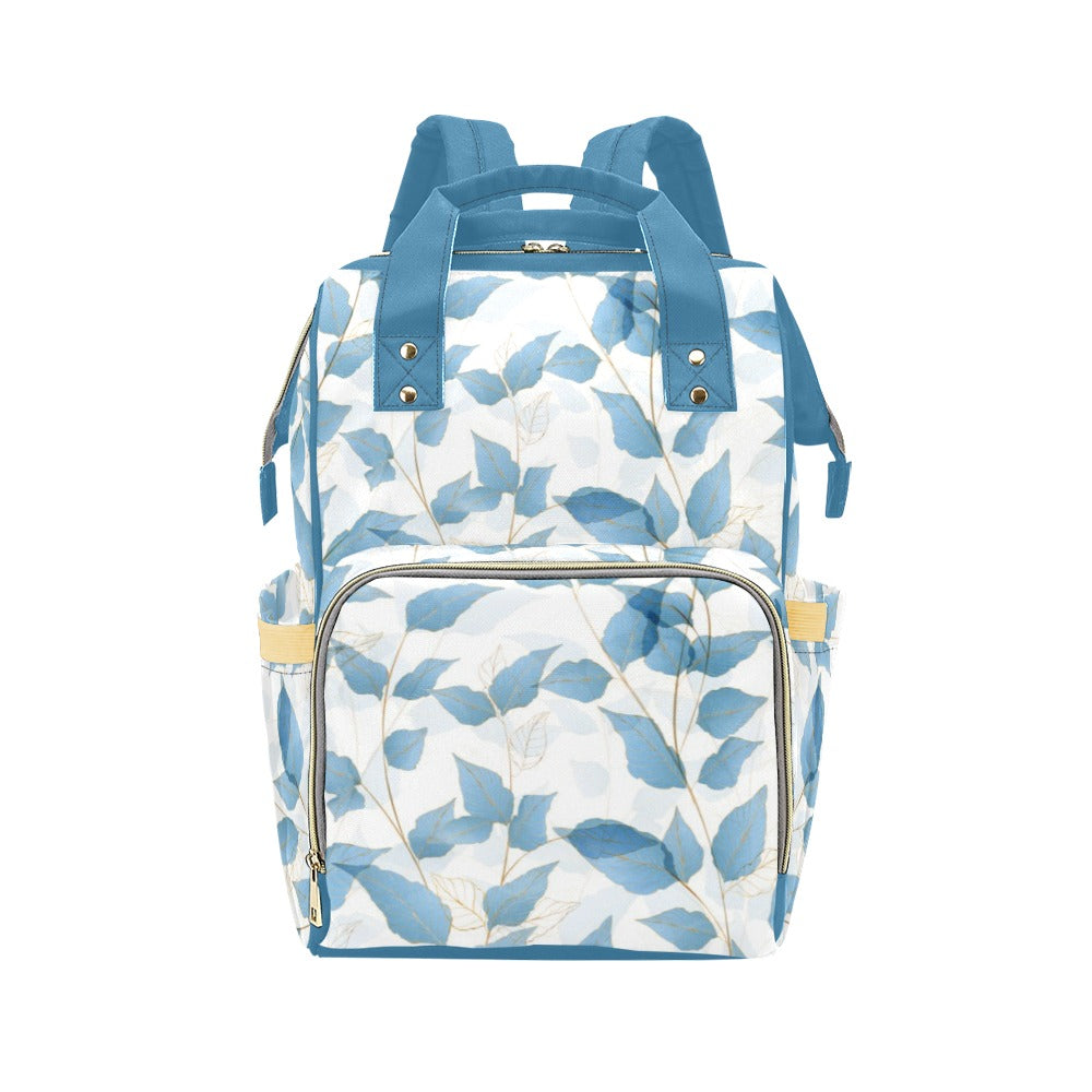 Blue Leaves Multipurpose Backpack/Diaper Bag