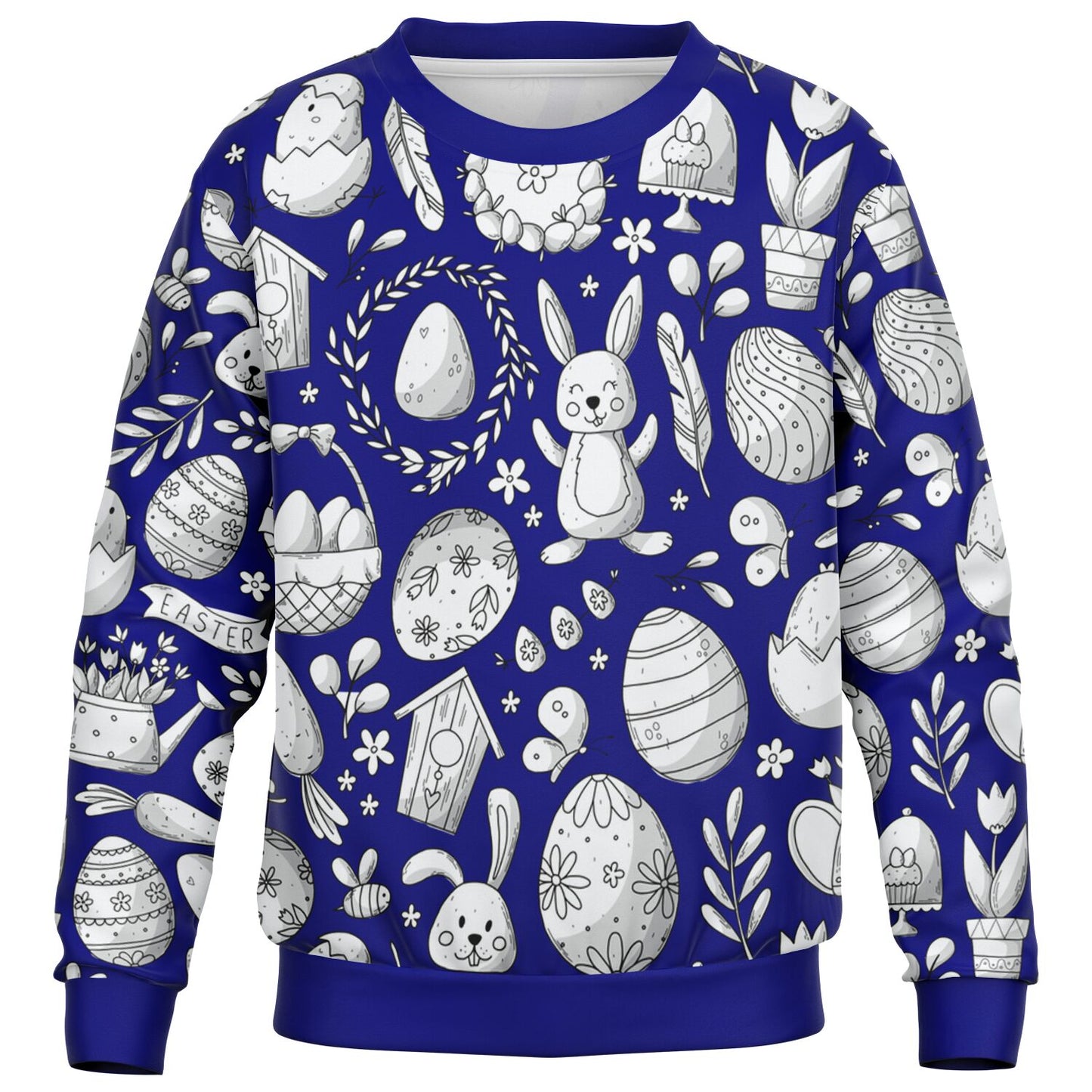 Easter Dark Blue Poly Kids Sweatshirt