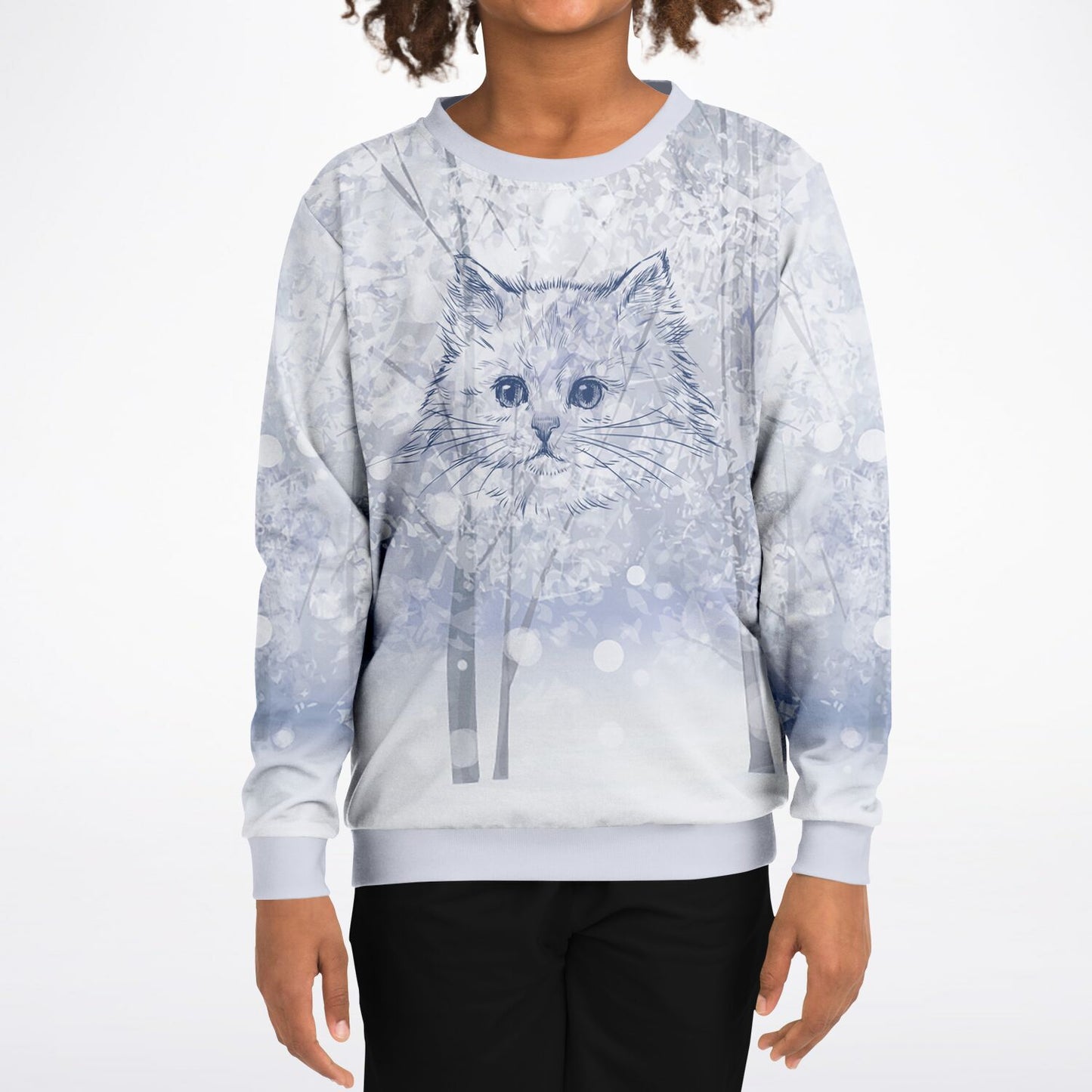 Winter Cat Kids Sweatshirt