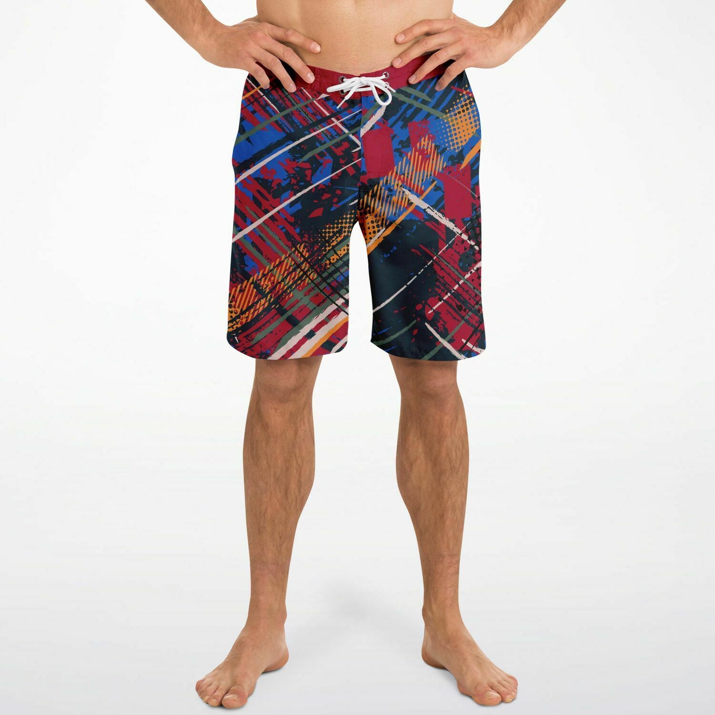 Abstract Red Men's Board Shorts