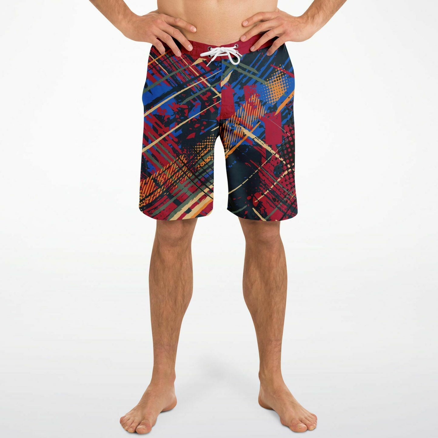 Abstract Red 2 Men's Board Shorts