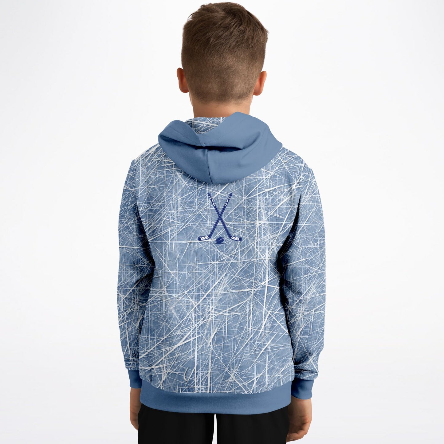 Grey-blue Ice Hockey Kids Hoodie