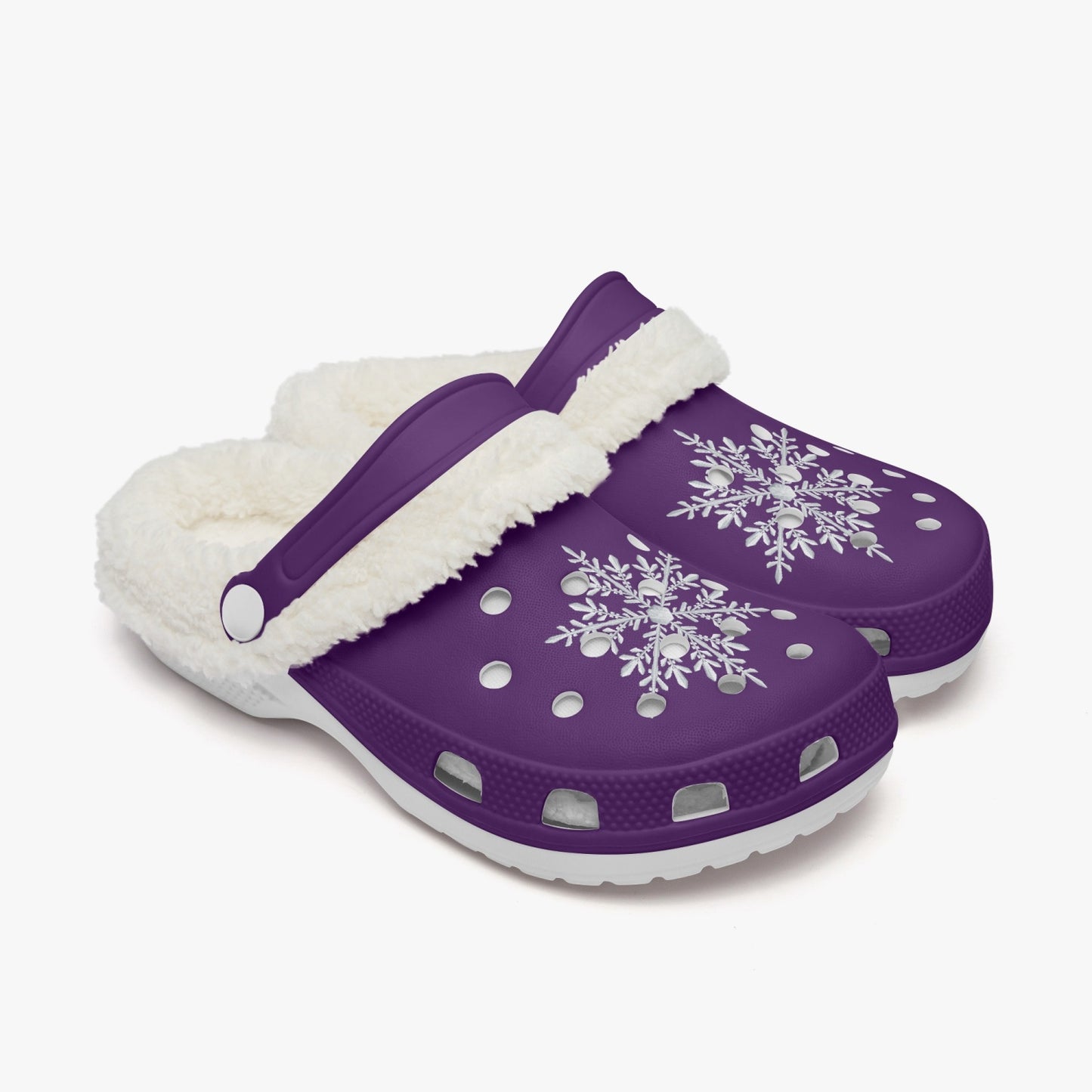 Purple Snowflake Lined Clogs (Big Kids to Adult Sizes)