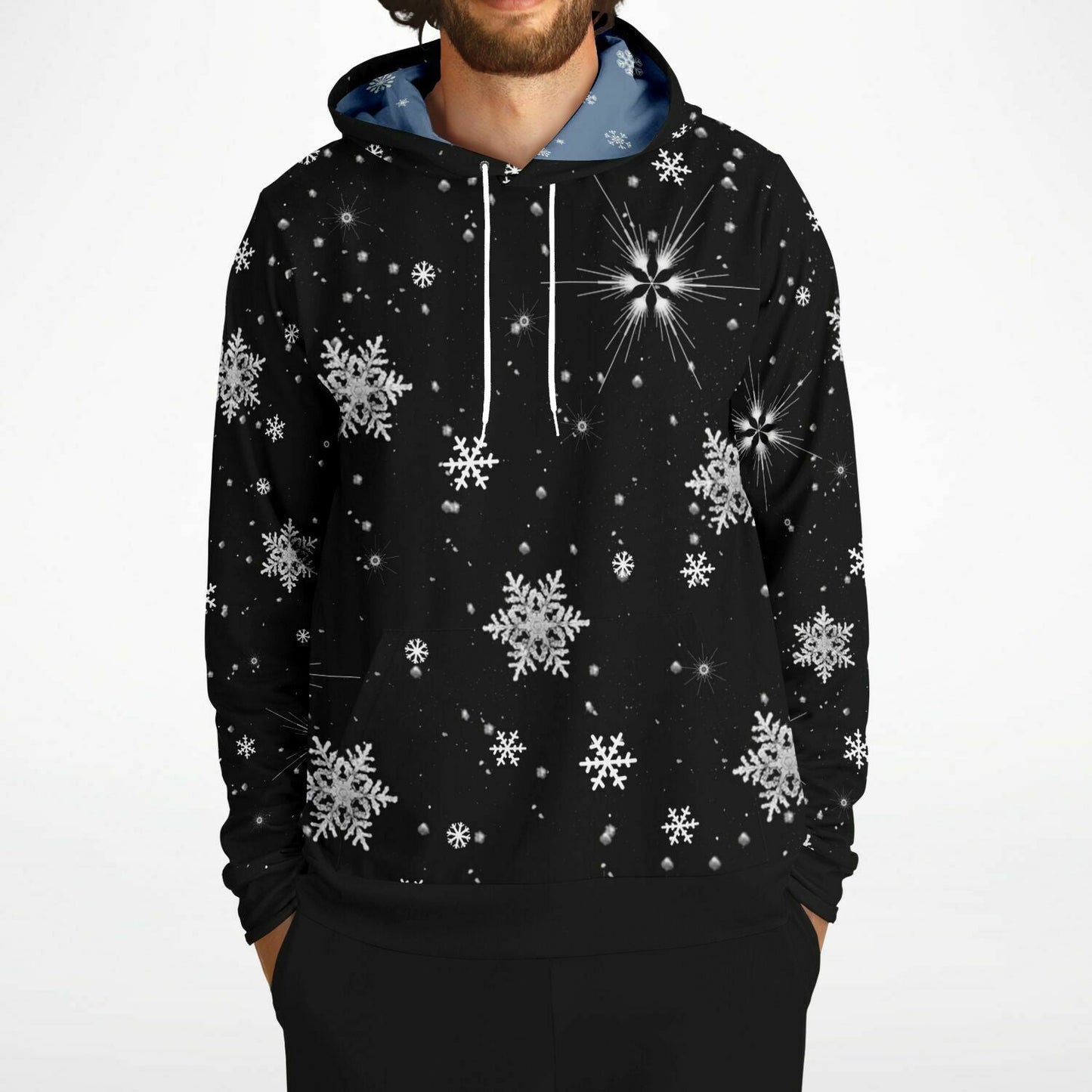 Black Snowflakes Hoodie Unisex (W)