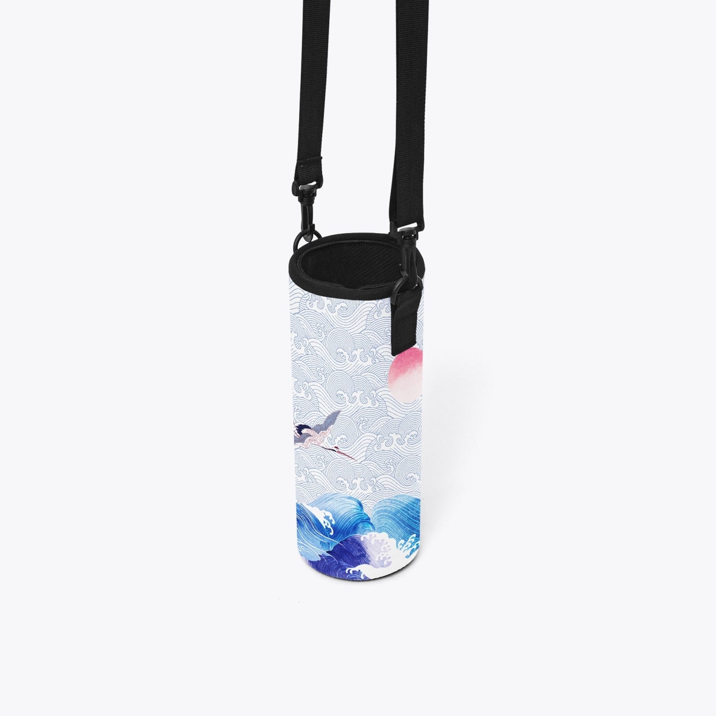 Waves & Cranes Large Vacuum Bottle Crossbody Bag