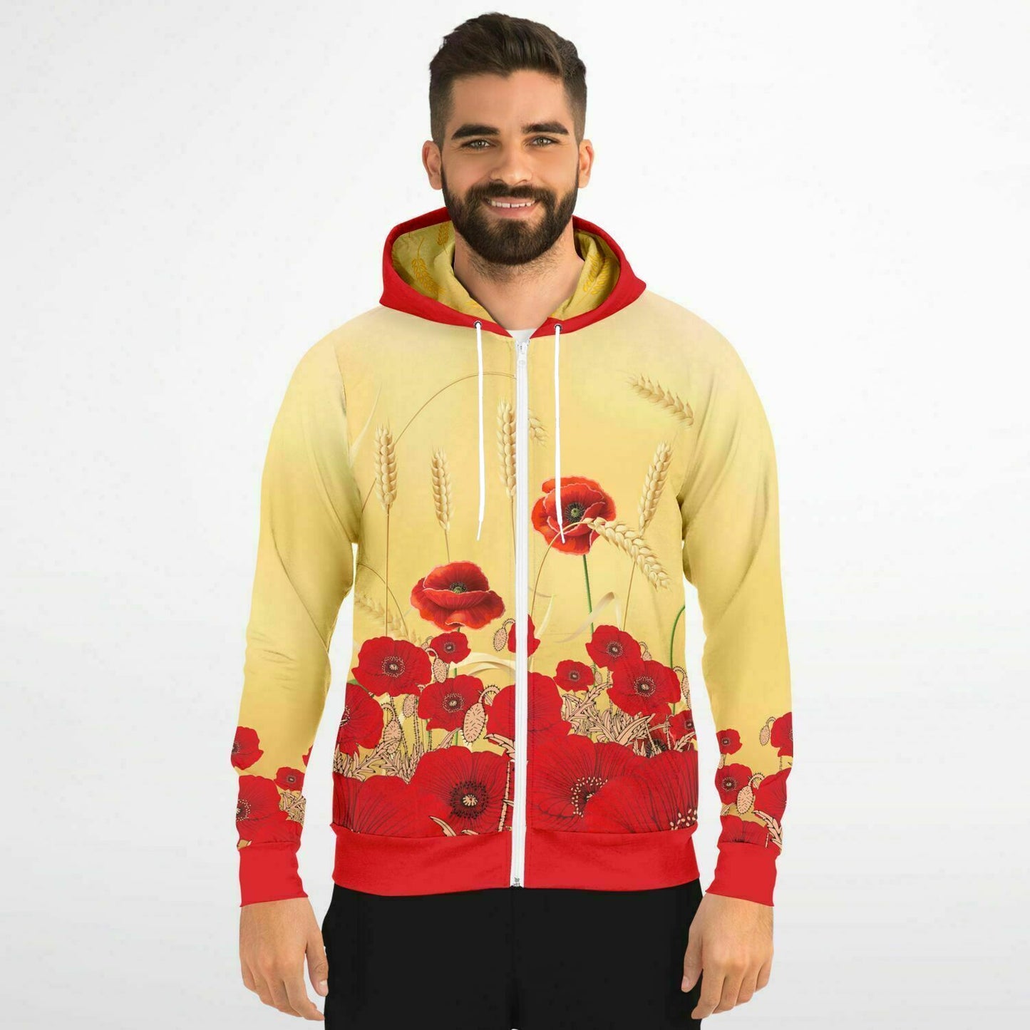 Poppies Zip Hoodie Unisex