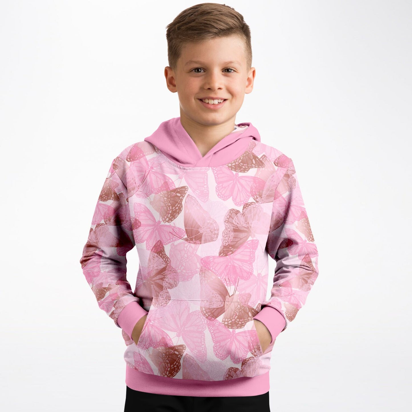 Pink Butterflies Kids Hoodie