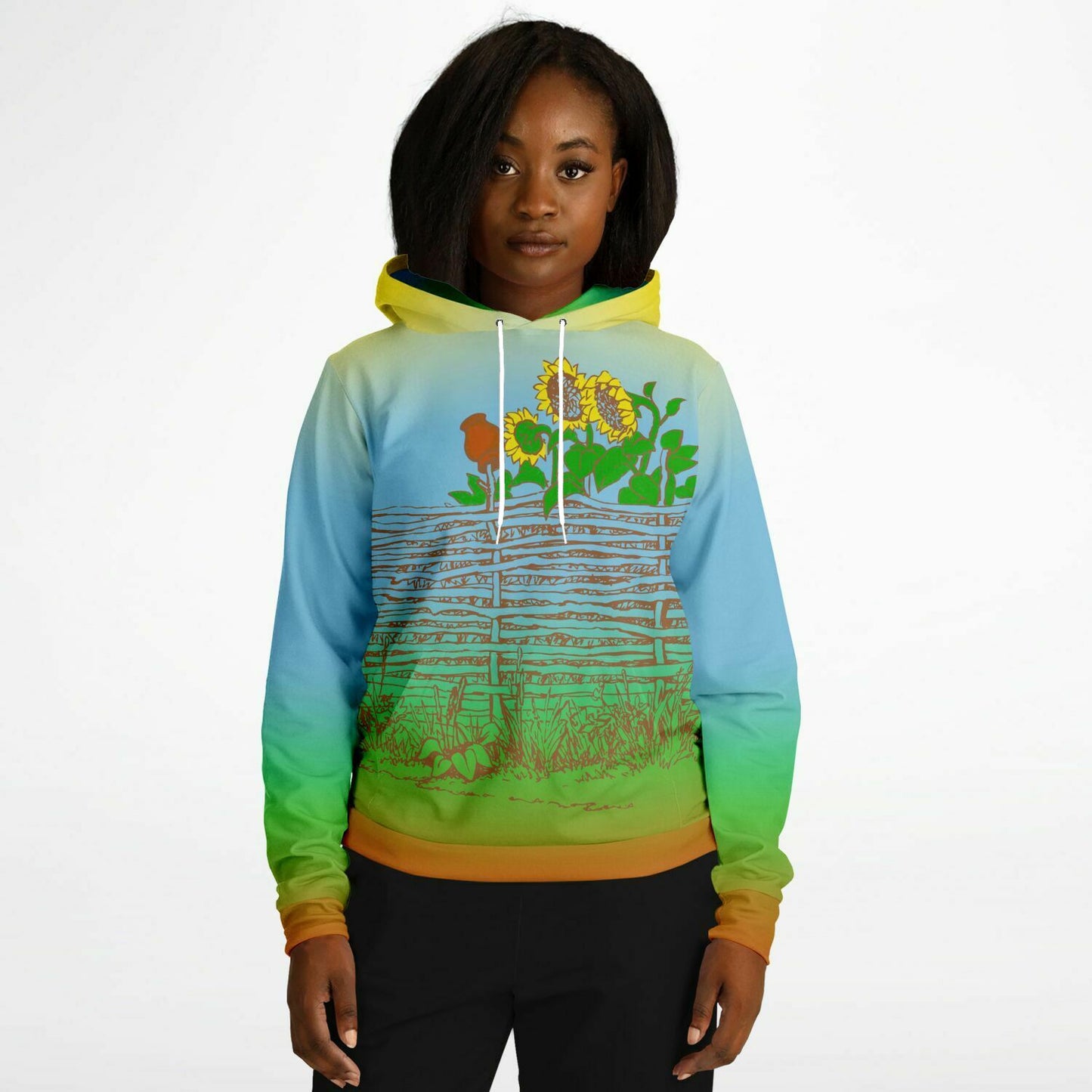 Village Fence Colorful Hoodie Unisex