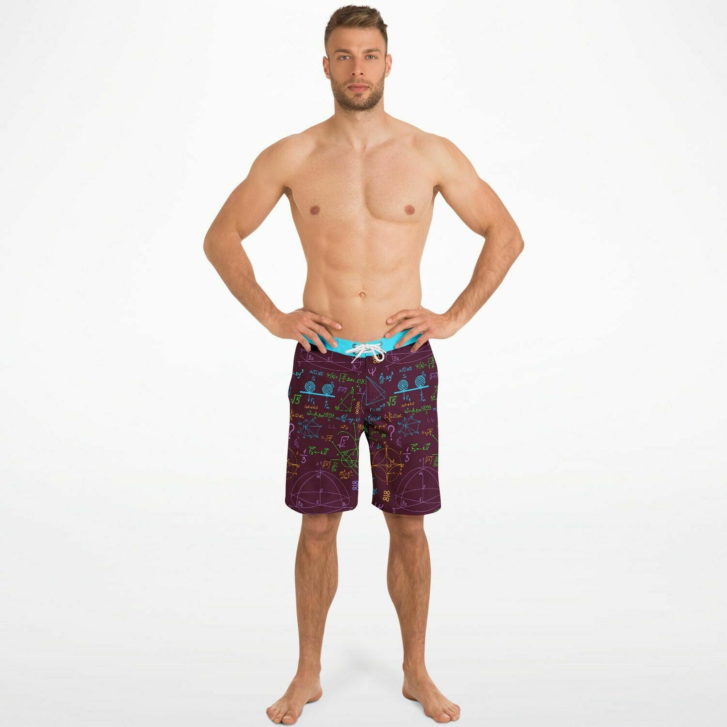 Math Mulberry Red Men's Board Shorts
