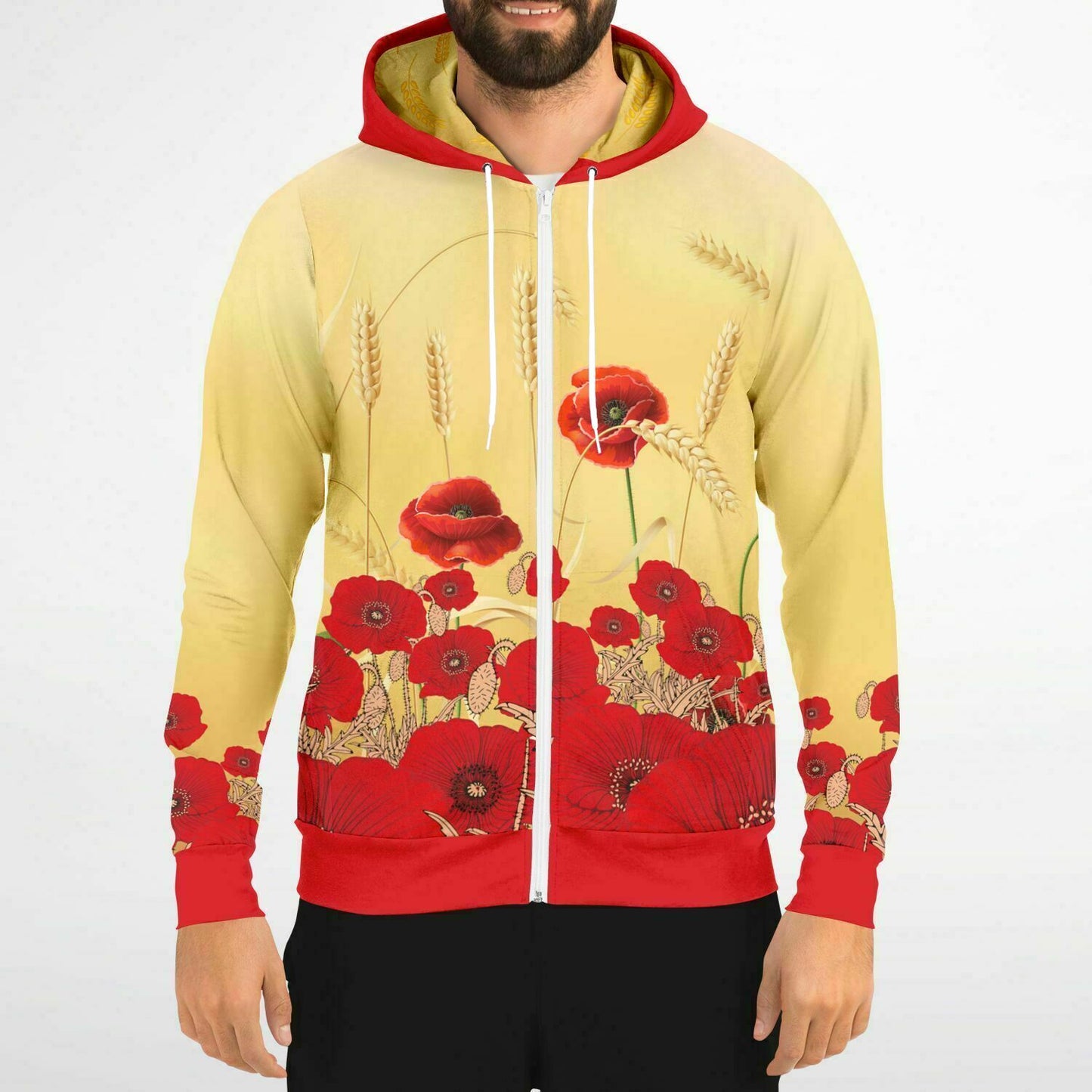 Poppies Zip Hoodie Unisex