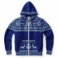Dark Blue Deer Pattern Zip Hoodie Unisex
