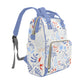 Blue on Pale Yellow Flowers Multipurpose Backpack/Diaper Bag