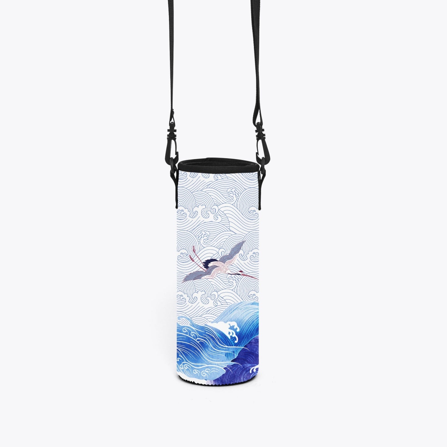 Waves & Cranes Vacuum Bottle Crossbody Bag (2 sizes)