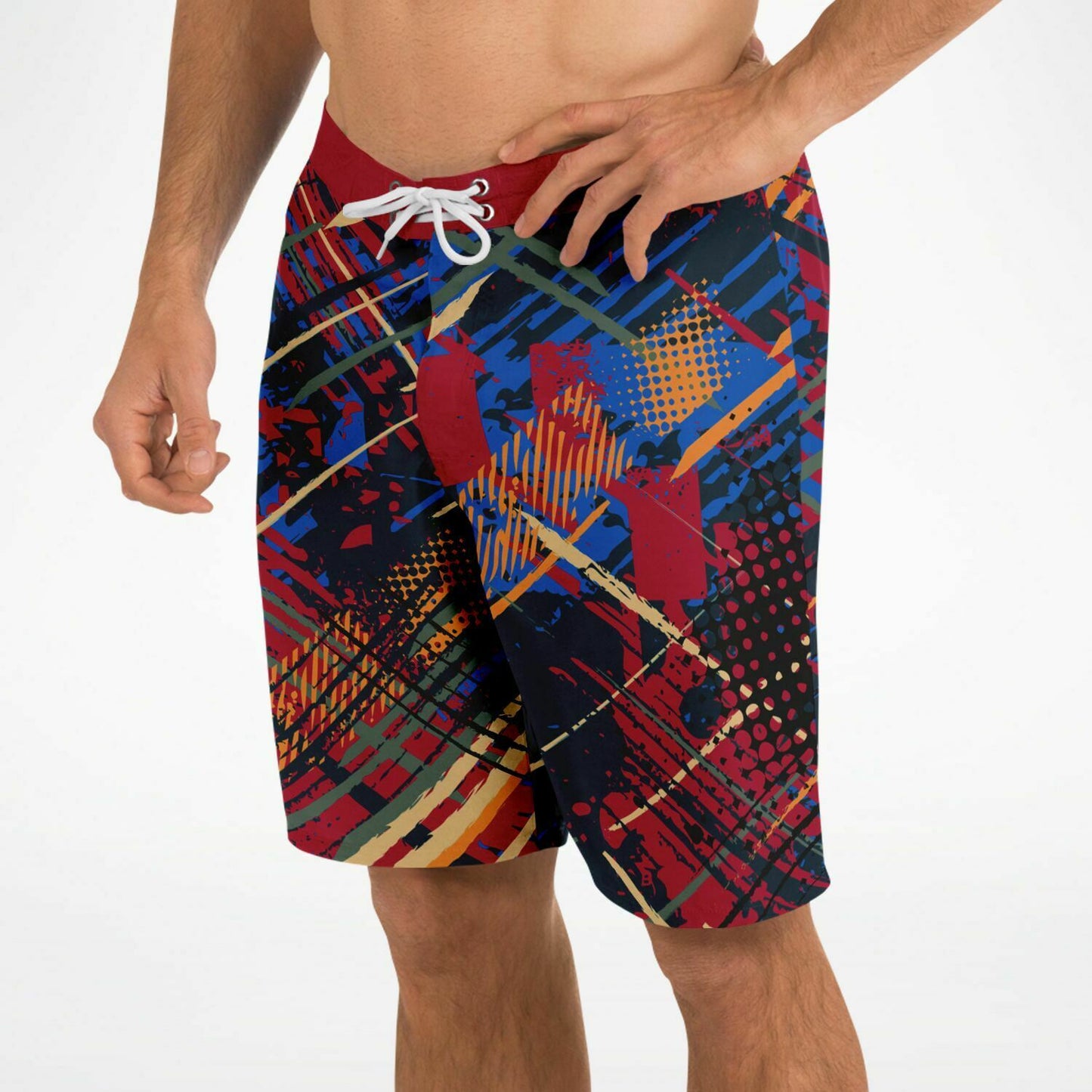 Abstract Red 2 Men's Board Shorts