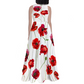 Poppies on White Sleeveless  Maxi Dress