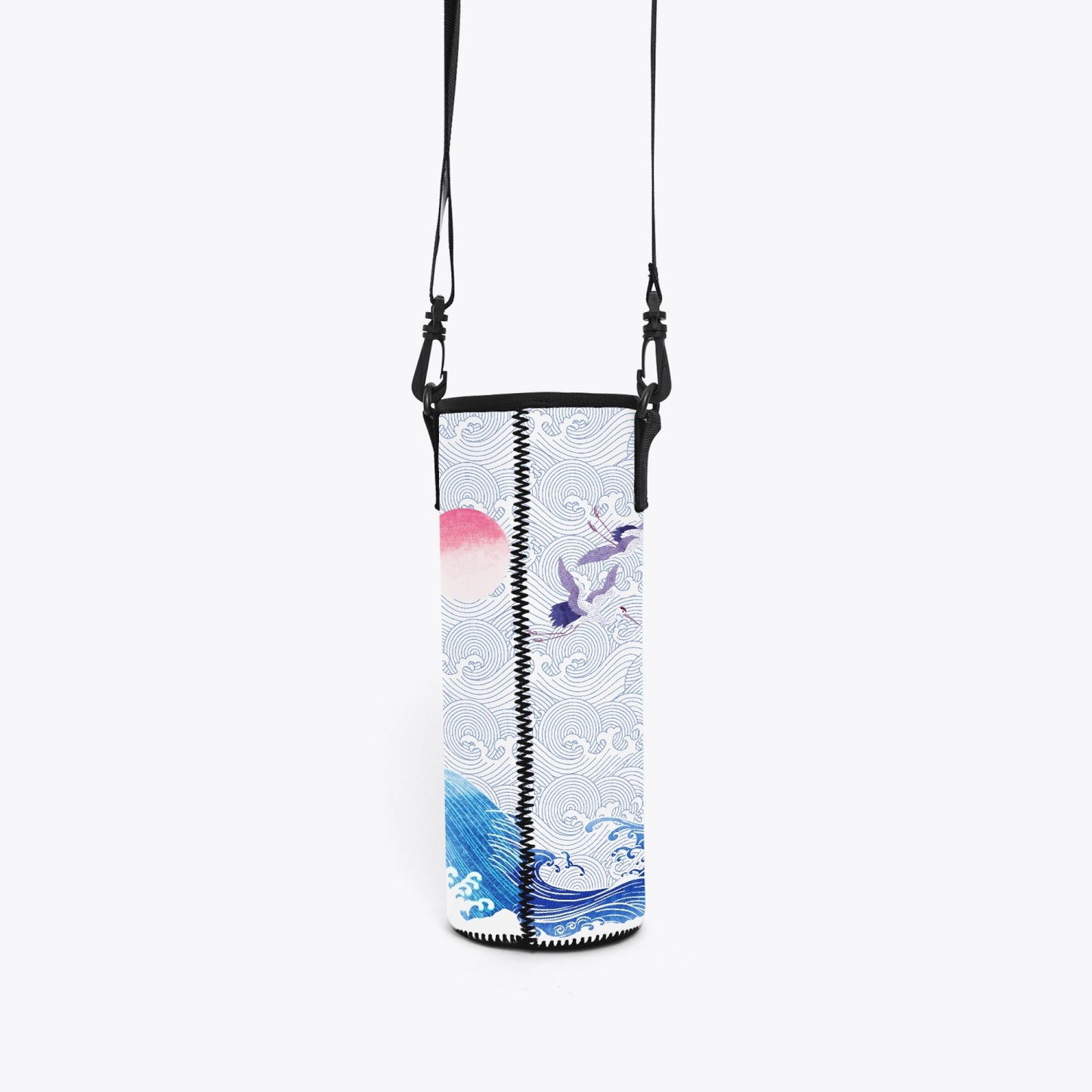 Waves & Cranes Large Vacuum Bottle Crossbody Bag