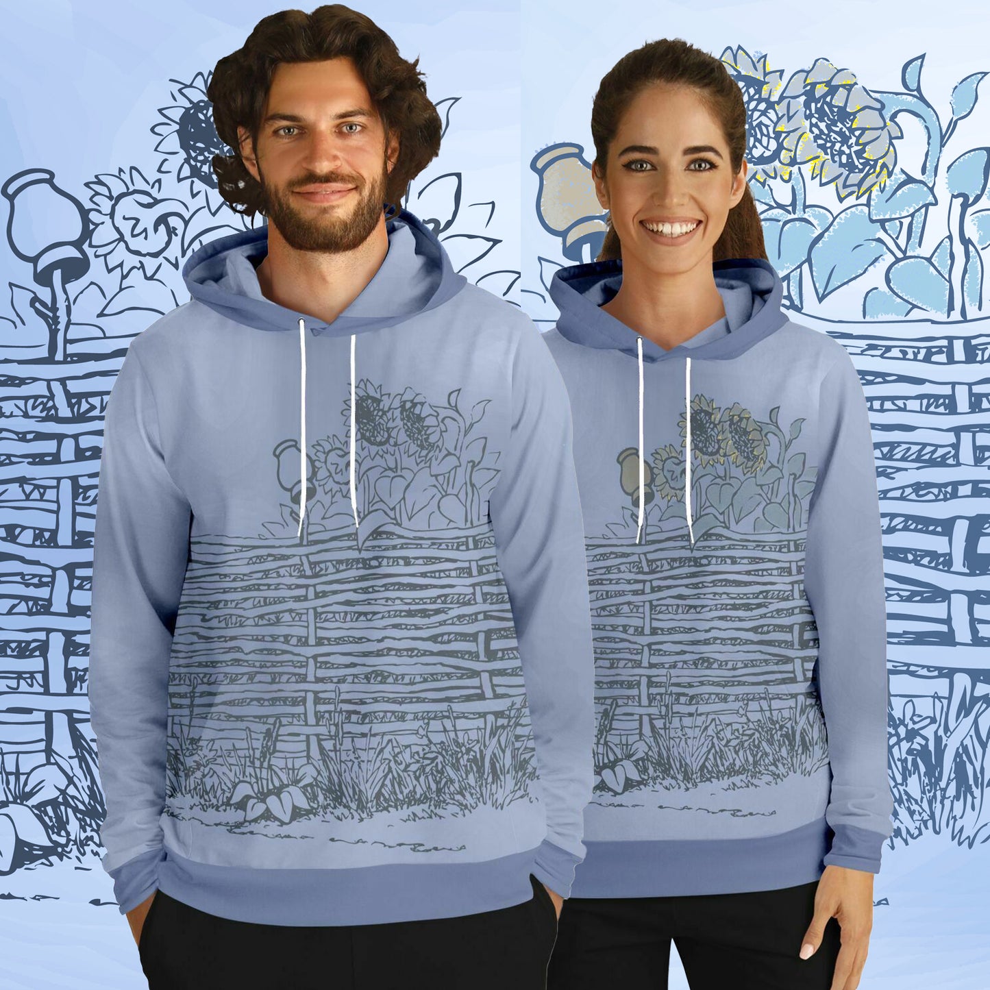 Village Fence Grey Hoodie Unisex (2 variants)