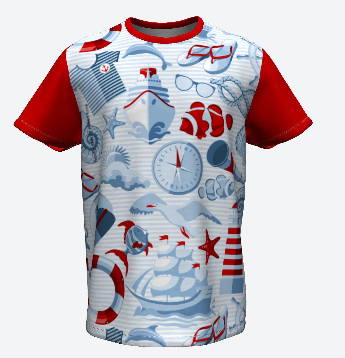 Red and Blue Marine T-Shirt